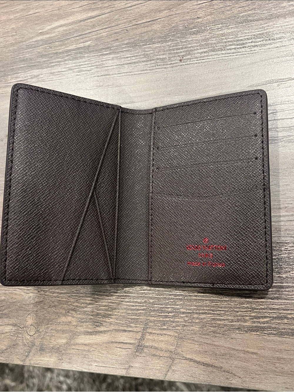 Designer Inspired Brown Damier Canvas Card Holder - Picture 2 of 4